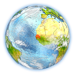 Image showing Senegal on Earth isolated