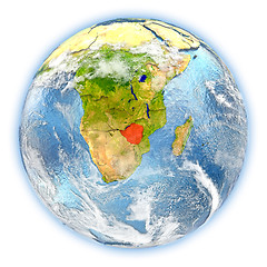 Image showing Zimbabwe on Earth isolated