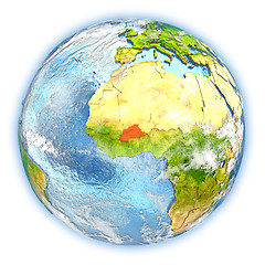 Image showing Burkina Faso on Earth isolated