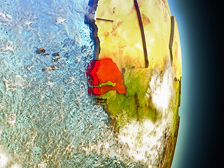 Image showing Senegal in red from space