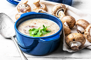 Image showing Mushroom creamy soup