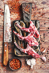 Image showing meat on the rib of lamb