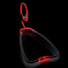 Image showing stethoscope. 3d illustration. Anaglyph. View with red/cyan glass