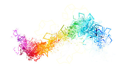 Image showing Colorful lines on white background