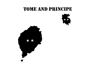 Image showing Symbol of Isle of  Tome and Principe and map