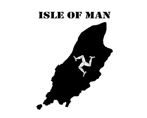 Image showing Symbol of Isle of Man and map