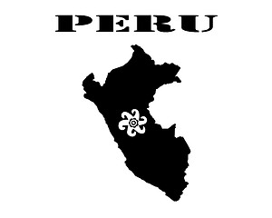 Image showing Symbol of Isle of Peru and map