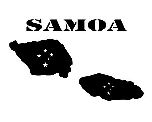 Image showing Symbol of Isle of Samoa and map