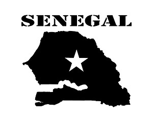 Image showing Symbol of Isle of Senegal and map