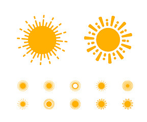 Image showing Sun vector collection on white background