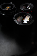 Image showing Photo of several camera lenses