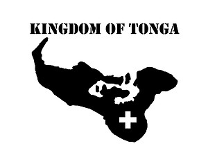 Image showing Symbol of  Kingdom of Tonga and map