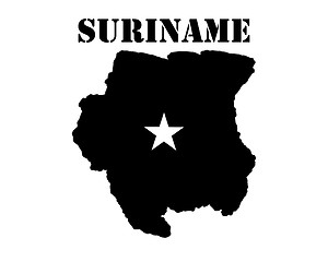 Image showing Symbol of  Suriname and map