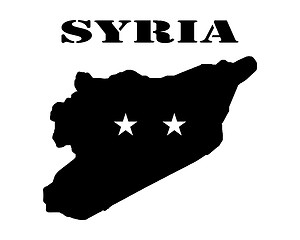 Image showing Symbol of  Syria and map