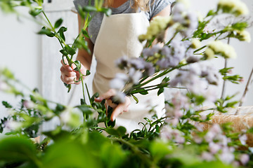 Image showing Florist woman in flower shop