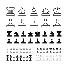 Image showing Chess set vector illustration on white background