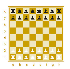 Image showing Chess set vector illustration on white background with a chessboard