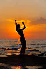 Image showing Dance at sunset