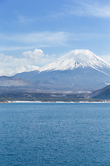 Image showing Mountain Fuji and Lake Motosu