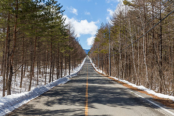 Image showing Beautiful winter landscape with road 