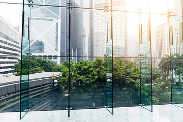 Image showing Windows in morden office building