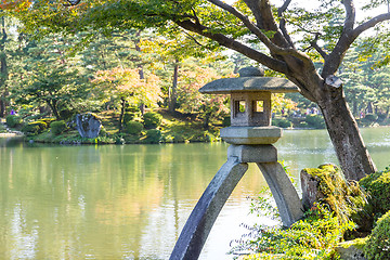 Image showing Kenrokuen garden in kanazawa of Japan