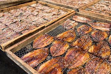 Image showing Dried fish on fish market