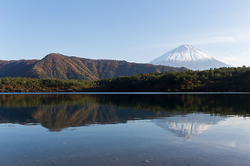 Image showing Mountain Fuji and lake saiko