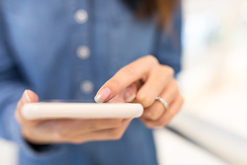 Image showing Woman touch on cellphone