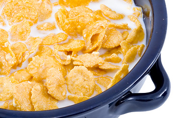 Image showing Bowl of Cornflakes with Milk
