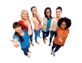 Image showing international group of women showing thumbs up