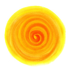 Image showing Abstract bright orange watercolor round pattern