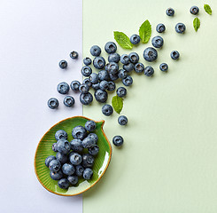 Image showing blueberries on colorful paper background