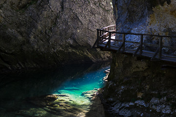 Image showing The fabulous Vintgar Gorge in Slovenia near lake Bled