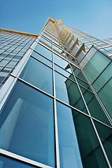 Image showing Tall Blue Glass Skyscraper