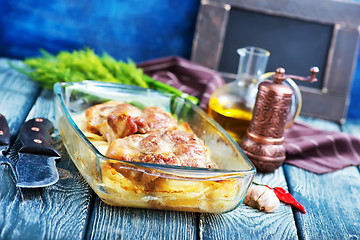 Image showing baked meat with potato