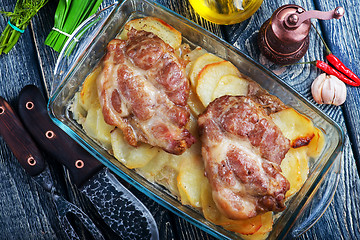 Image showing baked meat with potato