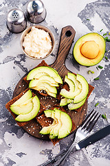 Image showing bread with avocado 