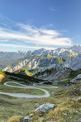 Image showing Winding mountain pathway in Bavarian Alps