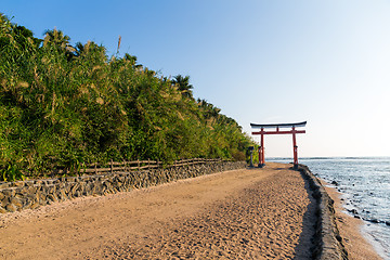 Image showing Torii in Aoshima Shrine of Aoshima Island