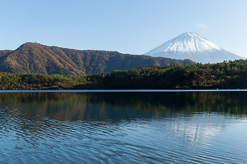 Image showing Fuji Mountain and Lake saiko