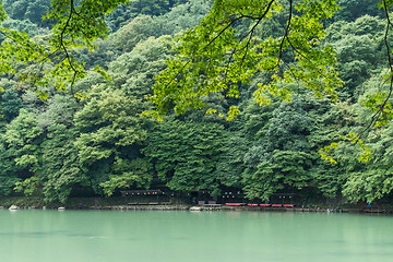 Image showing Lake in Japan of arashiyama