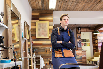 Image showing male hairdresser at hair salon or barbershop