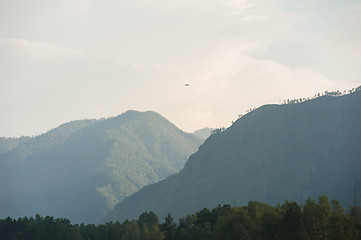 Image showing Evening in mountain on river Katun