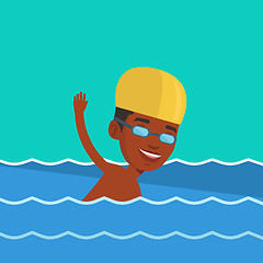 Image showing Man swimming vector illustration.