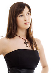 Image showing lovely brunette with crucifix