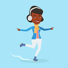 Image showing Woman ice skating vector illustration.