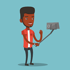 Image showing Man making selfie vector illustration.