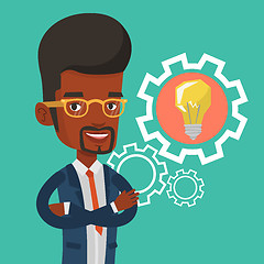 Image showing Man with business idea bulb in gear.