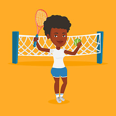 Image showing Female tennis player vector illustration.